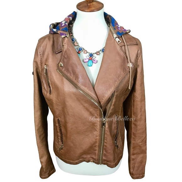 Blu Pepper Jackets & Coats Blu Pepper Moto Jacket Wremovable Hood Poshmark